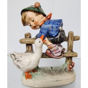 Goebel Hummel #195 2/0 “Barnyard Hero” TMK‑4 W. Germany Boy & Goose Figurine
